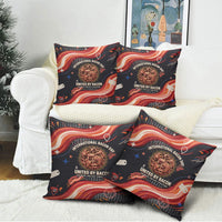 International Bacon Day United By Bacon Pillow Cover Retro Bacon Globe and Cool Bacon Mascot Graphic