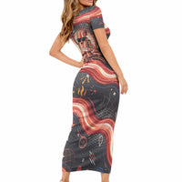 International Bacon Day United By Bacon Short Sleeve Bodycon Dress Retro Bacon Globe and Cool Bacon Mascot Graphic