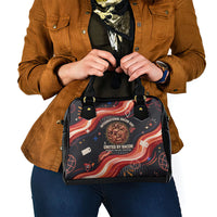 International Bacon Day United By Bacon Shoulder Handbag Retro Bacon Globe and Cool Bacon Mascot Graphic