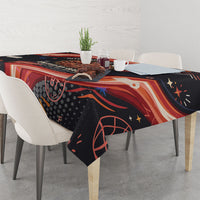 International Bacon Day United By Bacon Tablecloth Retro Bacon Globe and Cool Bacon Mascot Graphic