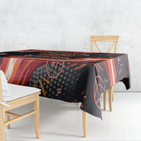 International Bacon Day United By Bacon Tablecloth Retro Bacon Globe and Cool Bacon Mascot Graphic