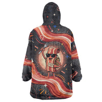 International Bacon Day United By Bacon Wearable Blanket Hoodie Retro Bacon Globe and Cool Bacon Mascot Graphic