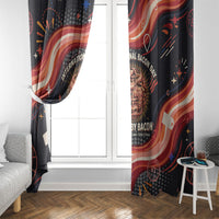 International Bacon Day United By Bacon Window Curtain Retro Bacon Globe and Cool Bacon Mascot Graphic