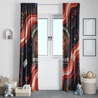 International Bacon Day United By Bacon Window Curtain Retro Bacon Globe and Cool Bacon Mascot Graphic
