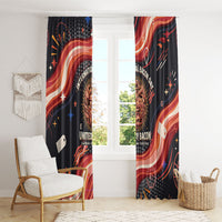 International Bacon Day United By Bacon Window Curtain Retro Bacon Globe and Cool Bacon Mascot Graphic