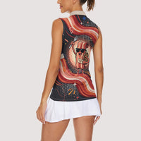 International Bacon Day United By Bacon Women Sleeveless Polo Shirt Retro Bacon Globe and Cool Bacon Mascot Graphic