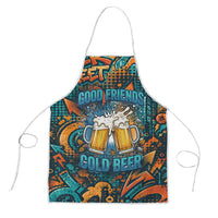 Beer Lovers Cheers To Good Times Apron Urban Graffiti Pattern With Frothy Clinking Mugs Art