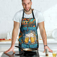 Beer Lovers Cheers To Good Times Apron Urban Graffiti Pattern With Frothy Clinking Mugs Art