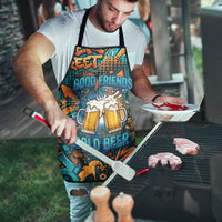 Beer Lovers Cheers To Good Times Apron Urban Graffiti Pattern With Frothy Clinking Mugs Art