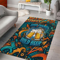 Beer Lovers Cheers To Good Times Area Rug Urban Graffiti Pattern With Frothy Clinking Mugs Art