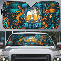 Beer Lovers Cheers To Good Times Auto Sun Shade Urban Graffiti Pattern With Frothy Clinking Mugs Art