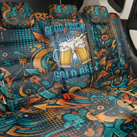 Beer Lovers Cheers To Good Times Back Car Seat Cover Urban Graffiti Pattern With Frothy Clinking Mugs Art
