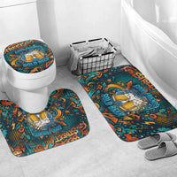 Beer Lovers Cheers To Good Times Bathroom Set Urban Graffiti Pattern With Frothy Clinking Mugs Art