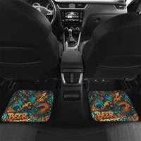Beer Lovers Cheers To Good Times Car Mats Urban Graffiti Pattern With Frothy Clinking Mugs Art