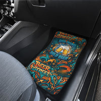 Beer Lovers Cheers To Good Times Car Mats Urban Graffiti Pattern With Frothy Clinking Mugs Art