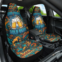 Beer Lovers Cheers To Good Times Car Seat Cover Urban Graffiti Pattern With Frothy Clinking Mugs Art