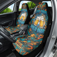 Beer Lovers Cheers To Good Times Car Seat Cover Urban Graffiti Pattern With Frothy Clinking Mugs Art