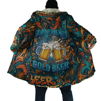 Beer Lovers Cheers To Good Times Cloak Urban Graffiti Pattern With Frothy Clinking Mugs Art