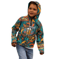 Beer Lovers Cheers To Good Times Kid Hoodie Urban Graffiti Pattern With Frothy Clinking Mugs Art