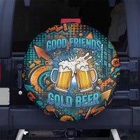 Beer Lovers Cheers To Good Times Spare Tire Cover Urban Graffiti Pattern With Frothy Clinking Mugs Art