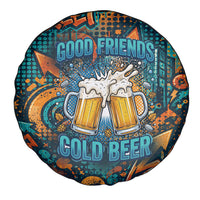 Beer Lovers Cheers To Good Times Spare Tire Cover Urban Graffiti Pattern With Frothy Clinking Mugs Art