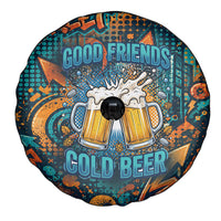 Beer Lovers Cheers To Good Times Spare Tire Cover Urban Graffiti Pattern With Frothy Clinking Mugs Art