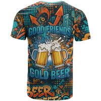 Beer Lovers Cheers To Good Times T Shirt Urban Graffiti Pattern With Frothy Clinking Mugs Art