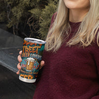 Beer Lovers Cheers To Good Times Tumbler Cup Urban Graffiti Pattern With Frothy Clinking Mugs Art