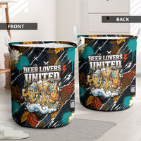 Beer Lovers United Brew Mode On Laundry Basket Retro Comic Beer Characters Clinking Glasses