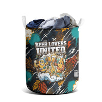 Beer Lovers United Brew Mode On Laundry Basket Retro Comic Beer Characters Clinking Glasses