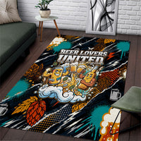 Beer Lovers United Brew Mode On Area Rug Retro Comic Beer Characters Clinking Glasses