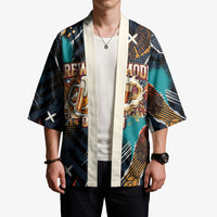 Beer Lovers United Brew Mode On Kimono Retro Comic Beer Characters Clinking Glasses