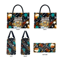 Beer Lovers United Brew Mode On Leather Bag Retro Comic Beer Characters Clinking Glasses