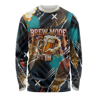 Beer Lovers United Brew Mode On Long Sleeve Shirt Retro Comic Beer Characters Clinking Glasses