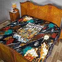 Beer Lovers United Brew Mode On Quilt Retro Comic Beer Characters Clinking Glasses