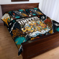 Beer Lovers United Brew Mode On Quilt Bed Set Retro Comic Beer Characters Clinking Glasses