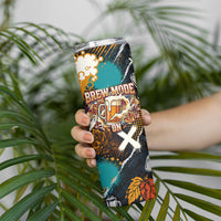 Beer Lovers United Brew Mode On Skinny Tumbler Retro Comic Beer Characters Clinking Glasses
