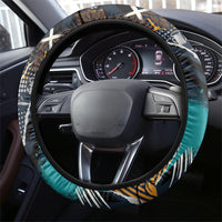 Beer Lovers United Brew Mode On Steering Wheel Cover Retro Comic Beer Characters Clinking Glasses