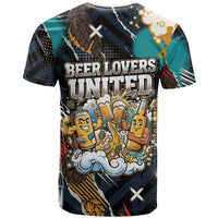 Beer Lovers United Brew Mode On T Shirt Retro Comic Beer Characters Clinking Glasses
