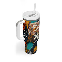 Beer Lovers United Brew Mode On Tumbler With Handle Retro Comic Beer Characters Clinking Glasses