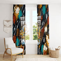 Beer Lovers United Brew Mode On Window Curtain Retro Comic Beer Characters Clinking Glasses