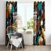 Beer Lovers United Brew Mode On Window Curtain Retro Comic Beer Characters Clinking Glasses