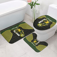 Personalized Brazil Football Bathroom Set Gothic Skull Skeleton Mascot Flaming Soccer Ball