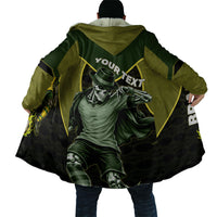 Personalized Brazil Football Cloak Gothic Skull Skeleton Mascot Flaming Soccer Ball