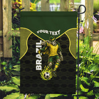 Personalized Brazil Football Garden Flag Gothic Skull Skeleton Mascot Flaming Soccer Ball