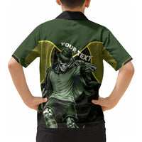 Personalized Brazil Football Hawaiian Shirt Gothic Skull Skeleton Mascot Flaming Soccer Ball
