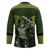 Personalized Brazil Football Hockey Jersey Gothic Skull Skeleton Mascot Flaming Soccer Ball