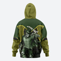 Personalized Brazil Football Hoodie Gothic Skull Skeleton Mascot Flaming Soccer Ball