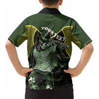 Personalized Brazil Football Kid Hawaiian Shirt Gothic Skull Skeleton Mascot Flaming Soccer Ball