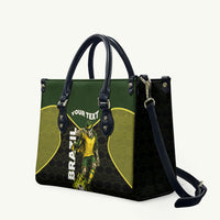 Personalized Brazil Football Leather Bag Gothic Skull Skeleton Mascot Flaming Soccer Ball